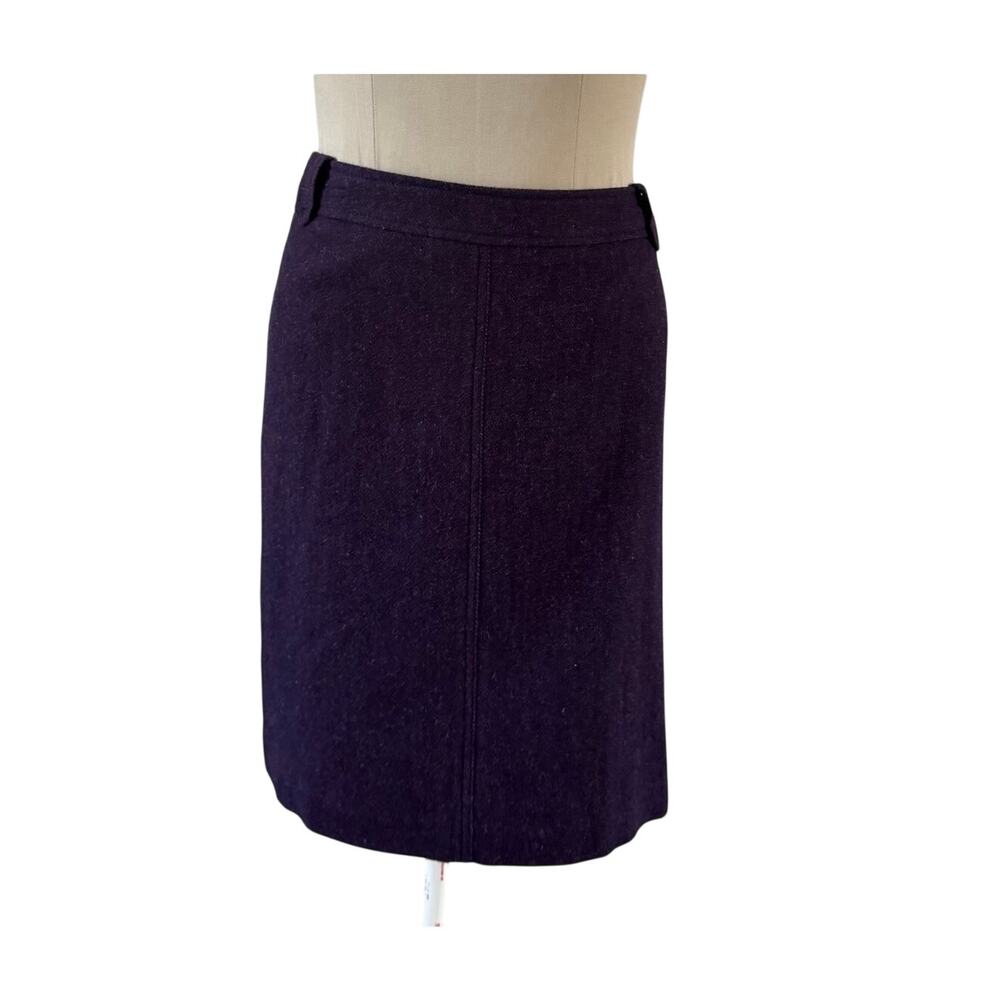Talbots Purple Wool Mini Skirt Plus Size 16W Work Office Preppy Stretch